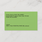 groene radioroepnaam voor amateurs visitekaartje (Achterkant)