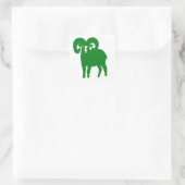 Groene Ram Silhouet Vierkante Sticker (Tas)