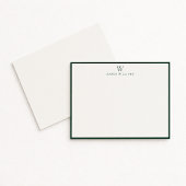 Groene rand monogram briefpapier notitiekaart kaart