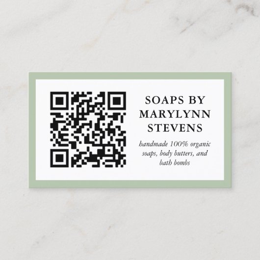 Groene Rand QR-code sorteren en foto invoegen Visitekaartje (Voorkant)