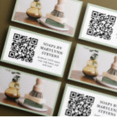 Groene Rand QR-code sorteren en foto invoegen Visitekaartje