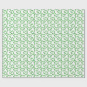 Groene ranken op wit cadeaupapier (Vlak)
