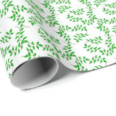 Groene ranken op wit cadeaupapier (Rol Hoek)