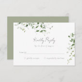 Groene ranken  RSVP kaartje (Voorkant / Achterkant)