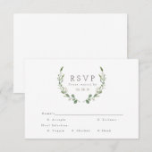 Groene Ranken Waterverf | RSVP Kaartje (Voorkant / Achterkant)