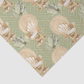 Groene Rattan Stoel en Palm Leaf Tissuepapier (Detail)