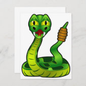 Groene Rattlesnake-uitnodigingen Kaart (Voorkant / Achterkant)