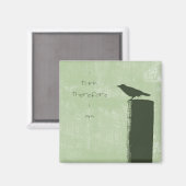 Groene Raven Vogel Denk citaat Magneet (Voorkant / Achterkant)