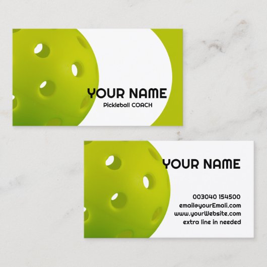 -groene realistische picklebal visitekaartje (Voorkant / Achterkant)