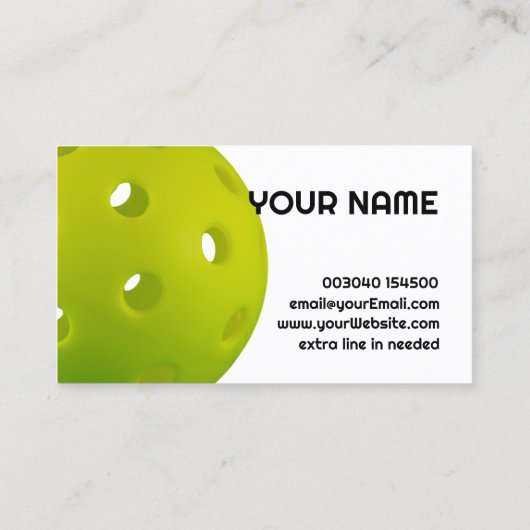 -groene realistische picklebal visitekaartje (Achterkant)