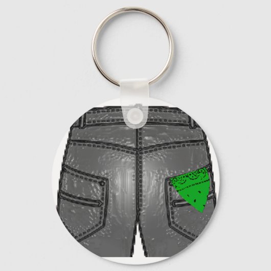 Groene rechter zakdoek sleutelhanger (Voorkant)