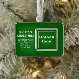 Groene rechthoekige kerstboomornament met lijst verzilverd omlijst ornament