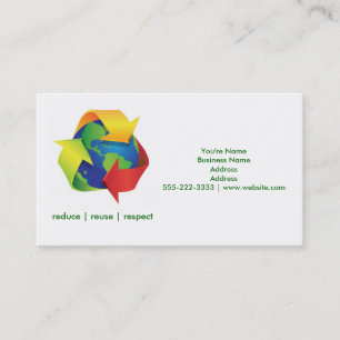 Groene recycle aarde dag groene visitekaarten visitekaartje