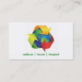 Groene recycle aarde dag groene visitekaarten visitekaartje (Achterkant)