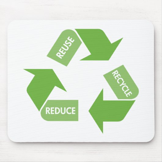 Groene Recyclen hergebruikreductie Muismat (Voorkant)