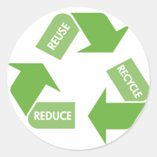 Groene Recyclen hergebruikreductie Ronde Sticker