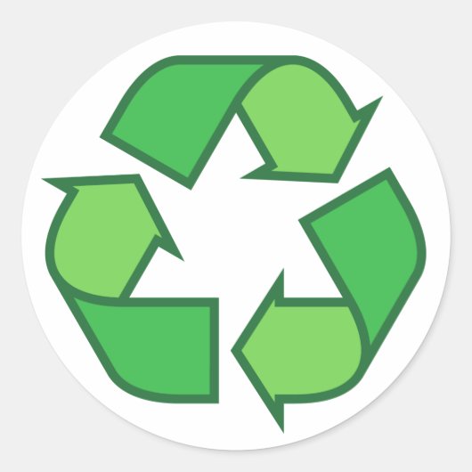 Groene recycling symbool stickers (Voorkant)