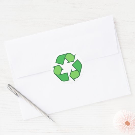 Groene recycling symbool stickers (Envelop)