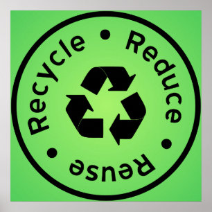 Groene reductie, hergebruik, Recyclen Poster