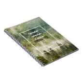 Groene regenachtige bos motivatie natuur naam notitieboek (Rechterzijde)