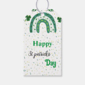 Groene regenboog Happy st patrick's dag Cadeaulabel (Voorkant)
