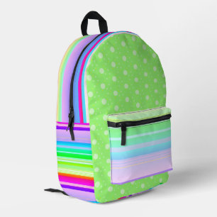 Groene regenboog polka dot rugzak