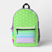 Groene regenboog polka dot rugzak (Voorkant)