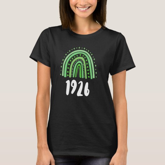 Groene regenboogjaar geboortedag 1926 t-shirt (Voorkant)
