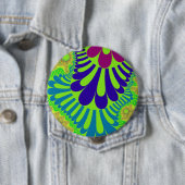 Groene regenbooglijn ronde button 4,0 cm (In situ)