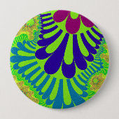 Groene regenbooglijn ronde button 4,0 cm (Voorkant)