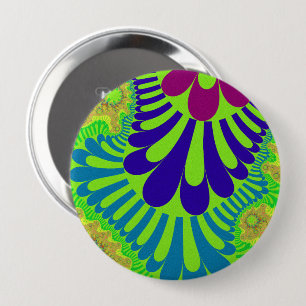 Groene regenbooglijn ronde button 4,0 cm