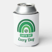Groene regenboogmilieuactivistendag Aarde elke dag Blikjeskoeler (Blikje Achterkant)