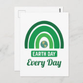 Groene regenboogmilieuactivistendag Aarde elke dag Briefkaart (Voorkant / Achterkant)