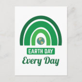 Groene regenboogmilieuactivistendag Aarde elke dag Briefkaart (Voorkant)