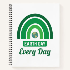 Groene regenboogmilieuactivistendag Aarde elke dag Notitieboek
