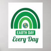 Groene regenboogmilieuactivistendag Aarde elke dag Poster (Voorkant)