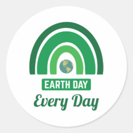Groene regenboogmilieuactivistendag Aarde elke dag Ronde Sticker