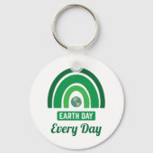 Groene regenboogmilieuactivistendag Aarde elke dag Sleutelhanger (Voorkant)