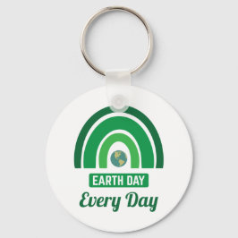 Groene regenboogmilieuactivistendag Aarde elke dag Sleutelhanger