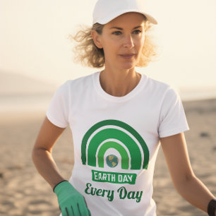 Groene regenboogmilieuactivistendag Aarde elke dag T-shirt
