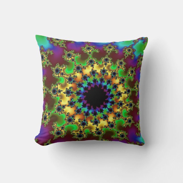 Groene regenboogoog kussen (Voorkant)