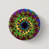 Groene regenboogoog ronde button 3,2 cm (Voorkant)