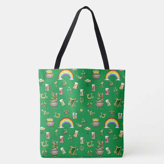 Groene regenboogPetten St Patrick Day Tote Bag (Voorkant)