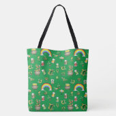 Groene regenboogPetten St Patrick Day Tote Bag (Achterkant)