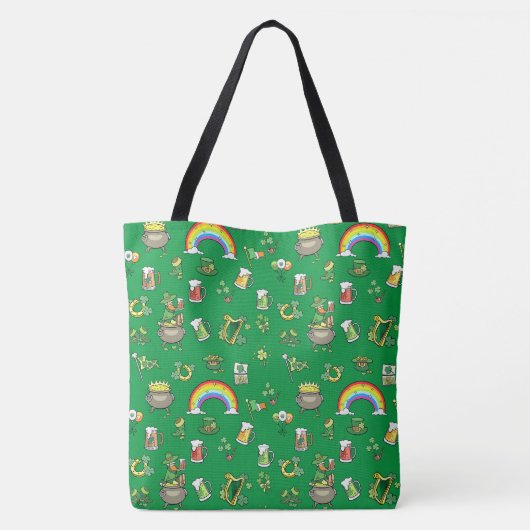 Groene regenboogPetten St Patrick Day Tote Bag (Achterkant)