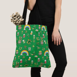 Groene regenboogPetten St Patrick Day Tote Bag