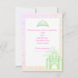 Groene regenboogstaarten, PRINCESS BIRTHDAY PARTY RSVP Kaartje