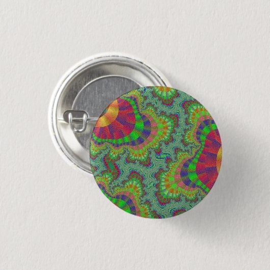 Groene regenboogtandar ronde button 3,2 cm (Voorkant /achterkant)