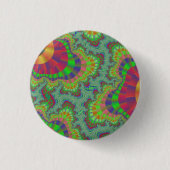 Groene regenboogtandar ronde button 3,2 cm (Voorkant)