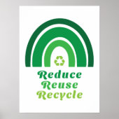 Groene regenboogverlichting milieuvermindering Her Poster (Voorkant)